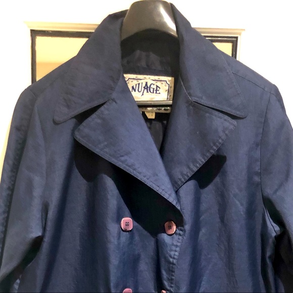 Rain coat 3/4 vintage navy blue - Picture 1 of 5
